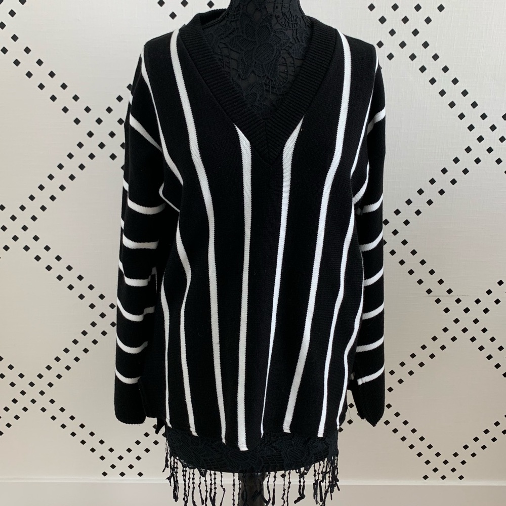 V-Neck Striped Tunic